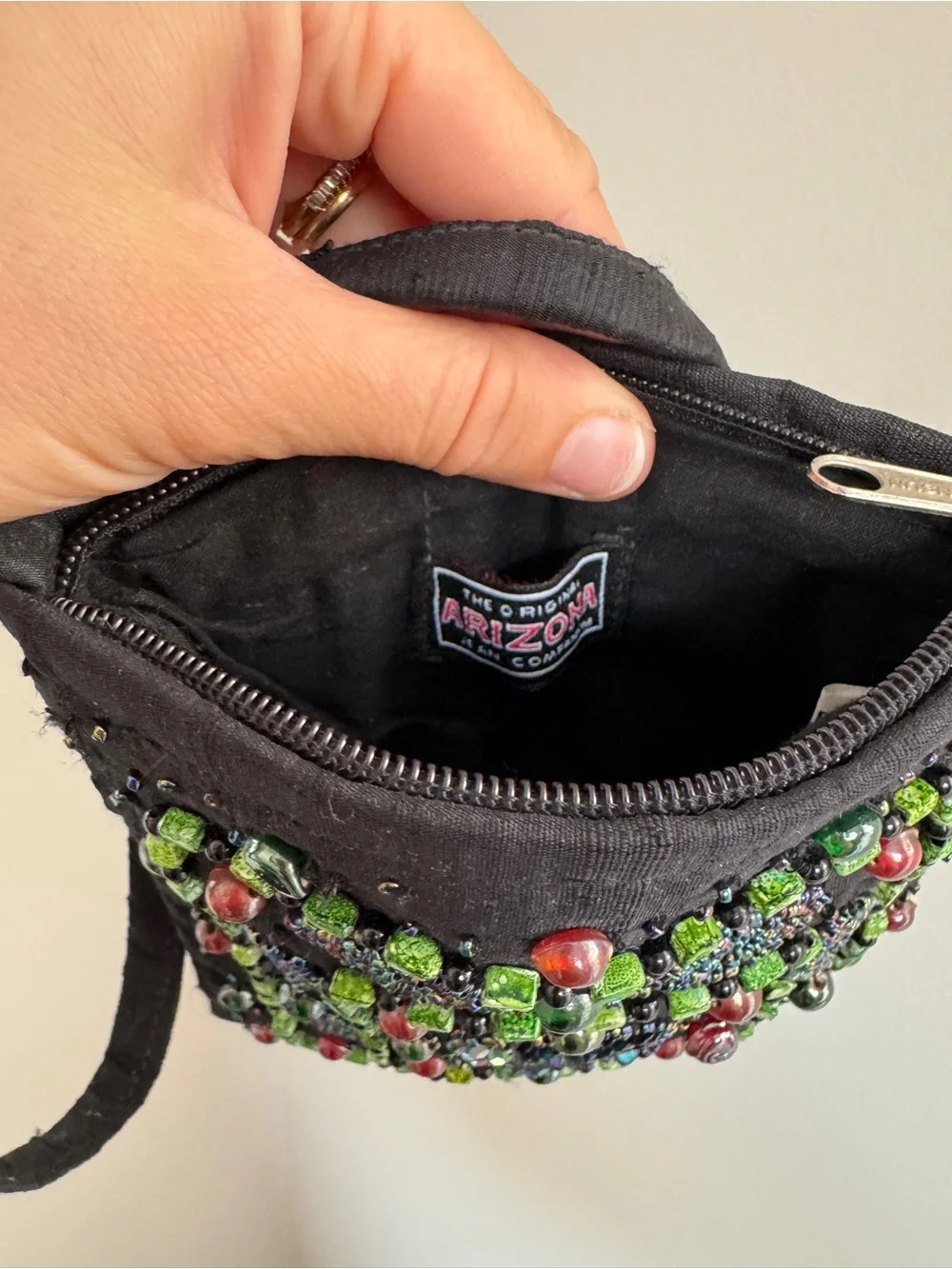 Arizona Jean Company Vintage Beaded Mini Bag - Heart Design